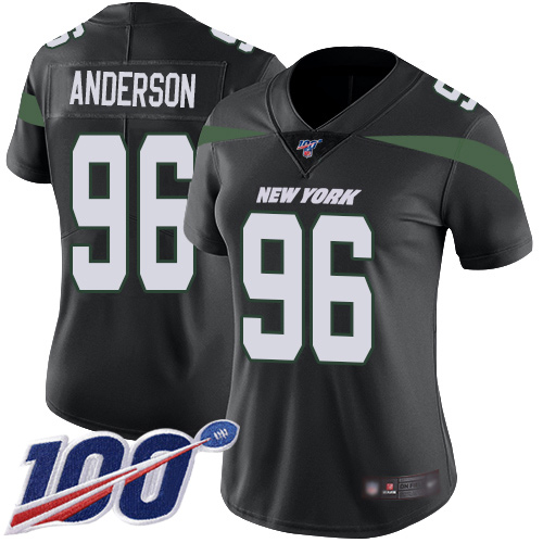 New York Jets Limited Black Women Henry Anderson Alternate Jersey NFL Football #96 100th Season Vapor Untouchable->youth nfl jersey->Youth Jersey